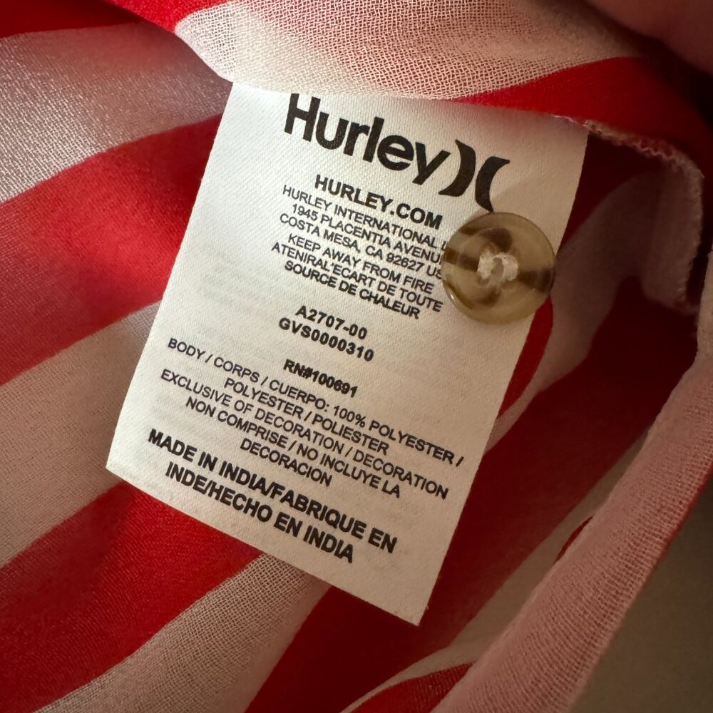 EUC Hurley Stars & Stripes Button-Down Sleeveless Shirt L - Picture 5 of 6